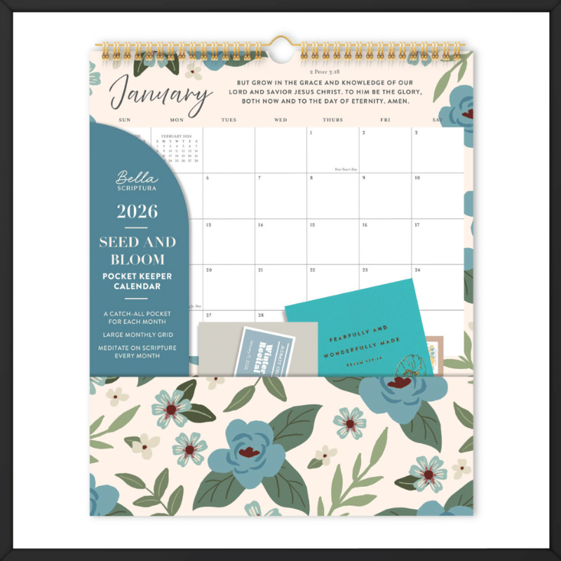 Printed overseas Seed and Bloom Calendar outside look
