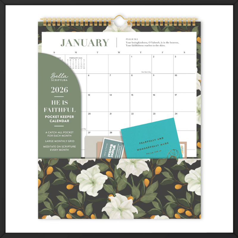 Printed overseas He is Faithful Calendar outside look