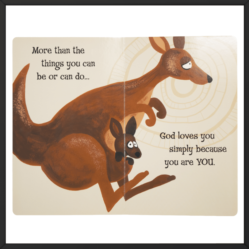 Printed overseas God Made Just One Children's Book inside look