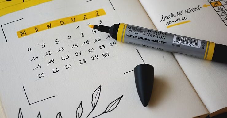 Opened planner journal