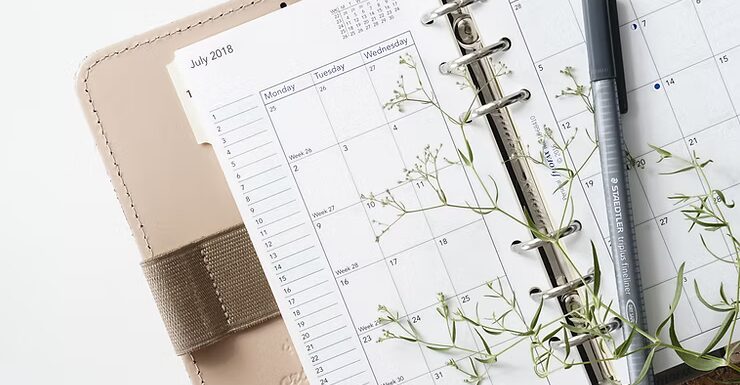 Opened overseas printed planner