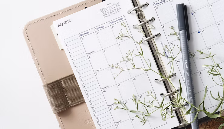 Opened overseas printed planner