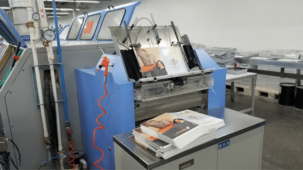 Overseas printing machine that offers wider range of paper weights, finishes, and binding