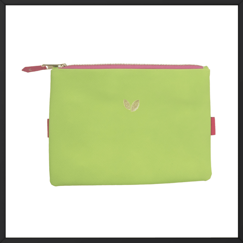 Printed overseas colorful zippered pouch inside look