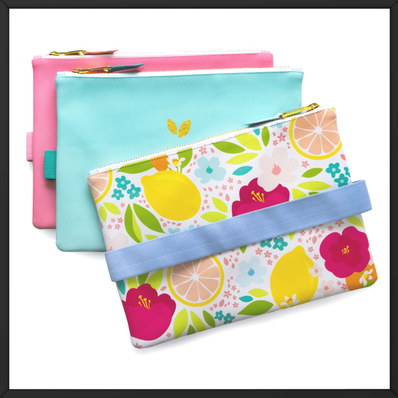 Printed overseas colorful zippered pouches outside look