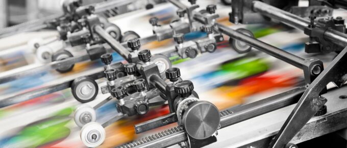 Overseas printing machine printing colored designs