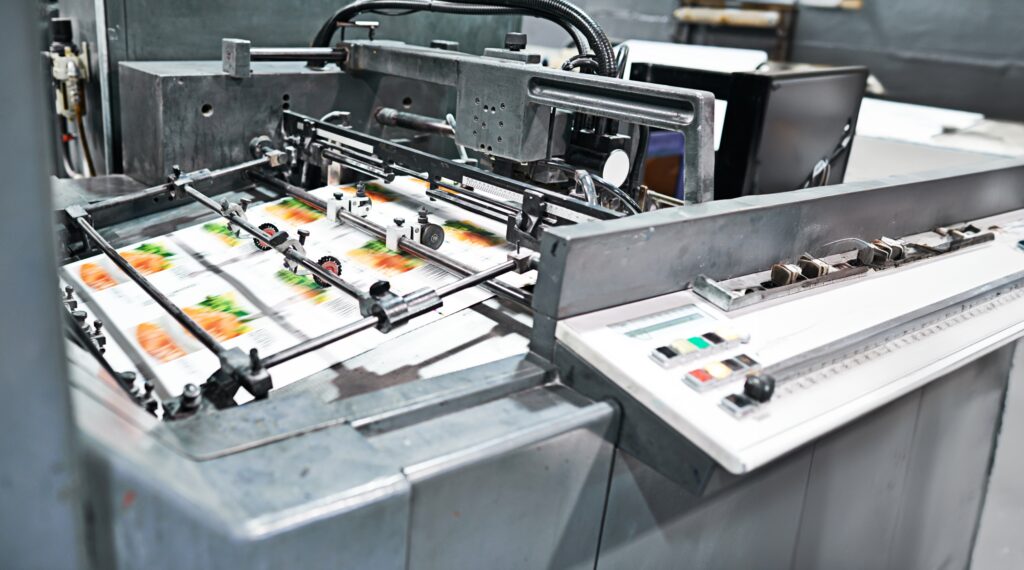 Printing machine in overseas factory.