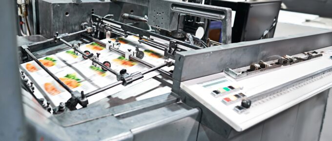 Printing machine in overseas factory.