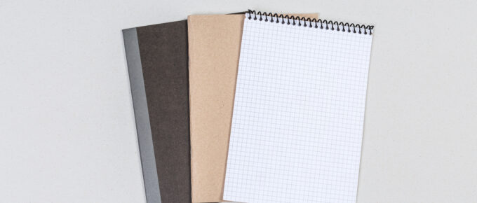 Journal, notebook, and spiral notebook