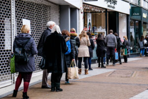 Customers waiting in line