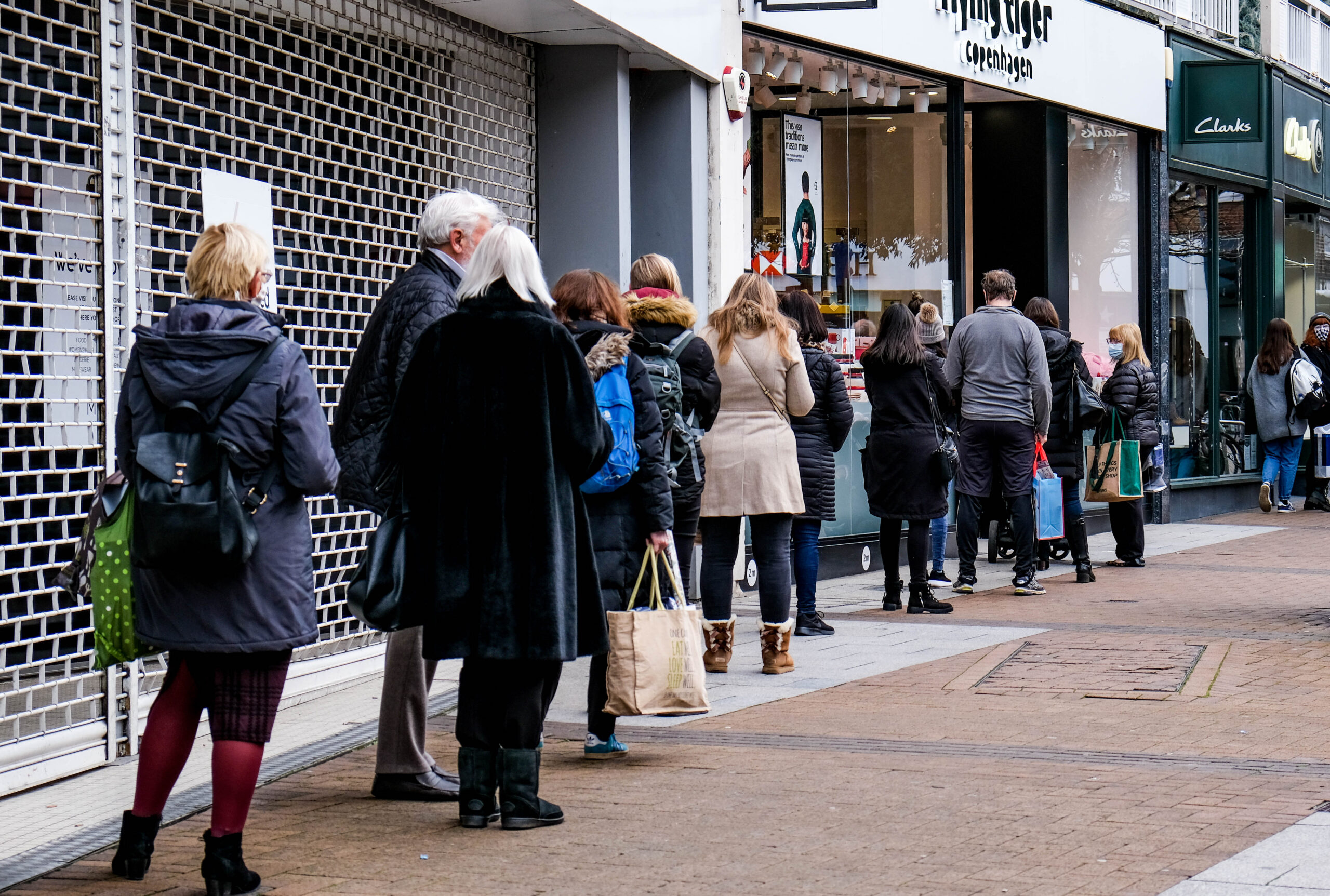 Customers waiting in line